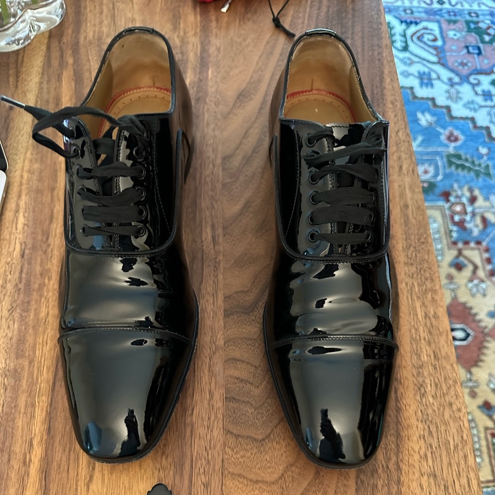 Christian Louboutin Black Greggo Patent Size 44 (US 11) Worn Once.